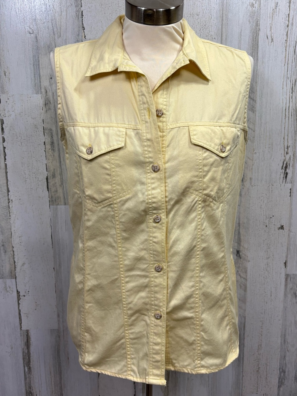 Cristian Trapani Sleeveless Button-Up‎ Denim Utility Top
